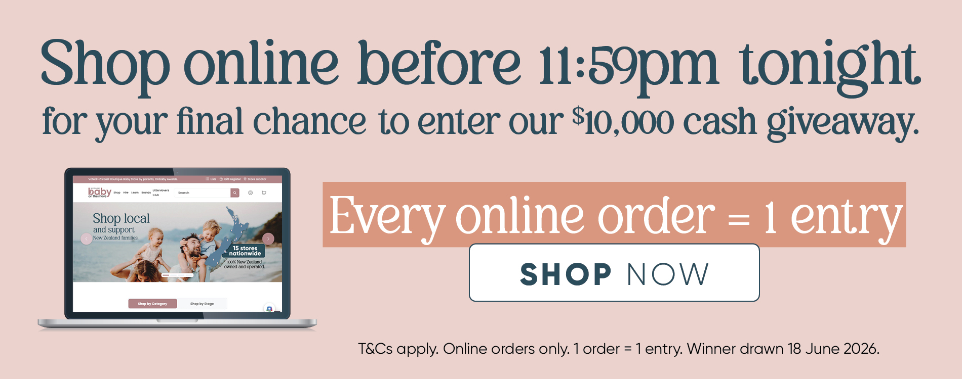 Shop now to enter